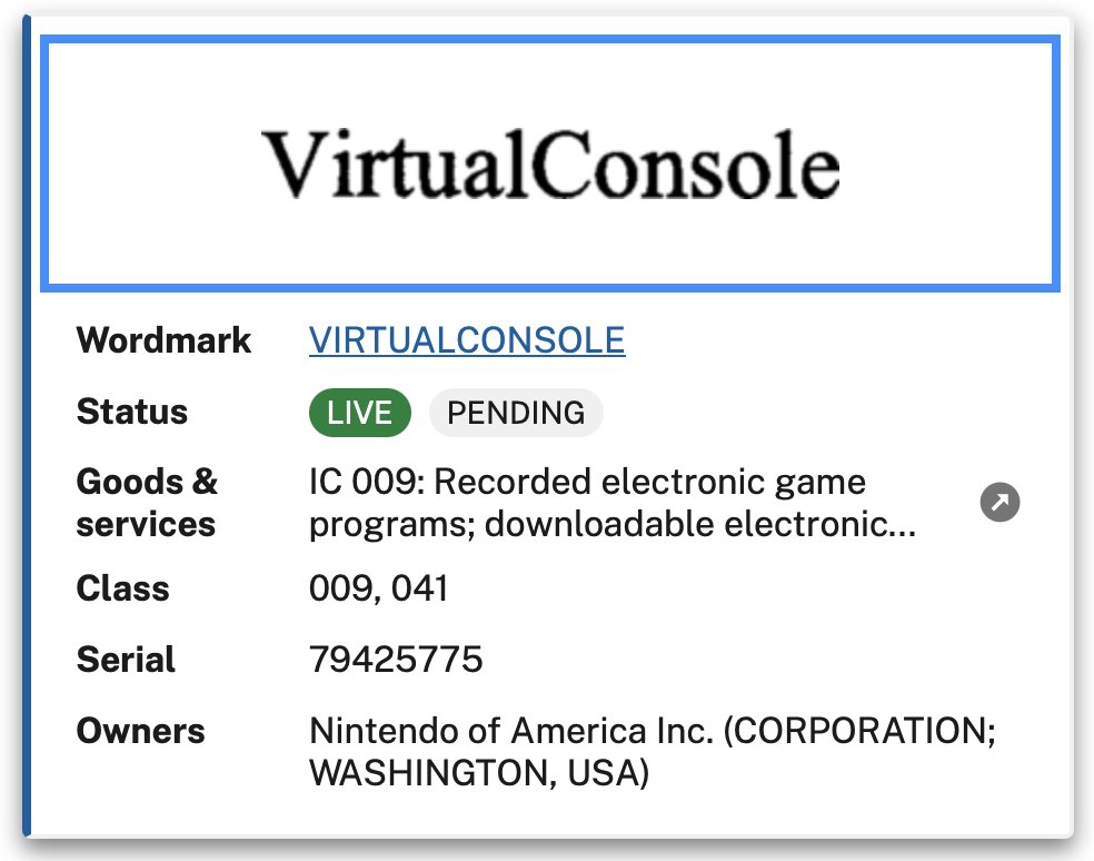 Nintendo Trademark Filing Fuels Talk of Virtual Console Revival