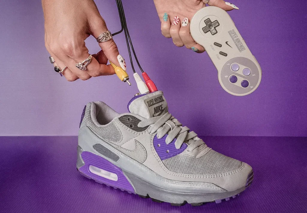 Custom Nike Sneakers Built With Working Retro Console Mark 35th Anniversary of SNES AIR SNES