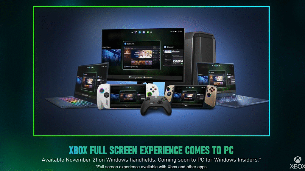 Microsoft Brings Xbox Full Screen Experience to More Windows Handhelds Ahead of Schedule