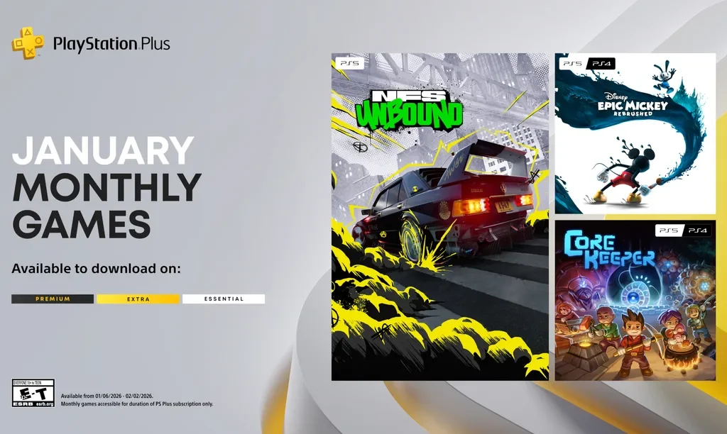 Sony Announces January 2026 PlayStation Plus Games Led by Need for Speed Unbound